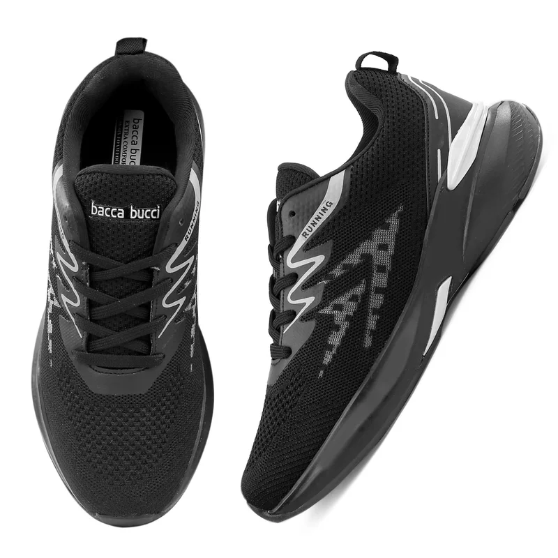 Bacca Bucci Black Marathon Everyday Running Shoes for Men | Best Price UAE